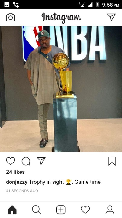 Don Jazzy Storms NBA Headquarters, Takes Pictures With Trophy 2